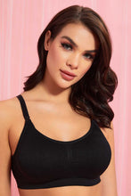 Load image into Gallery viewer, Black Plain Padded Nursing Bra