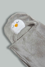 تنزيل الصورة على معرض الصور، Redtag-Grey-Penguin-Hooded-Blanket-Baby-Blankets-Baby-0 to 12 Months