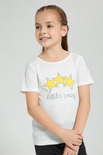 تنزيل الصورة على معرض الصور، Redtag-Mustard-Two-Piece-Cardigan-With-T-Shirt-Sets-Girls-2 to 8 Years