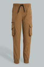 Load image into Gallery viewer, Redtag-Grey-Stripe-Pull-On-Casual-Trouser-Trousers-Senior-Boys-9 to 14 Years