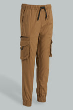 Load image into Gallery viewer, Redtag-Grey-Stripe-Pull-On-Casual-Trouser-Trousers-Senior-Boys-9 to 14 Years