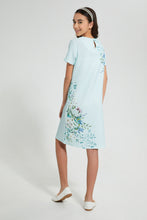 تنزيل الصورة على معرض الصور، Redtag-Mint-Tropical-Print-Jacquard-Dress-Dresses-Senior-Girls-9 to 14 Years