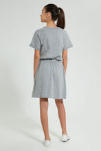 تنزيل الصورة على معرض الصور، Redtag-Grey-Melange-Sporty-Knitted-Dress-Dresses-Senior-Girls-9 to 14 Years