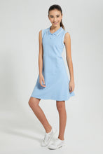 تنزيل الصورة على معرض الصور، Redtag-Blue-Polo-Skater-Dress-Dresses-Senior-Girls-9 to 14 Years