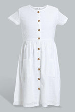 تنزيل الصورة على معرض الصور، Redtag-White-Chiffly-Dress-Dresses-Senior-Girls-9 to 14 Years