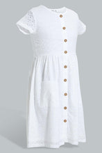 تنزيل الصورة على معرض الصور، Redtag-White-Chiffly-Dress-Dresses-Senior-Girls-9 to 14 Years