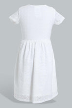 تنزيل الصورة على معرض الصور، Redtag-White-Chiffly-Dress-Dresses-Senior-Girls-9 to 14 Years