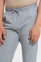 Load image into Gallery viewer, Redtag-Grey-Stripe-Pull-On-Casual-Trouser-Pull-On-Trousers-Senior-Boys-9 to 14 Years