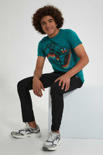 Load image into Gallery viewer, Redtag-Black-Plain-Pull-On-Casual-Trouser-Trousers-Senior-Boys-9 to 14 Years