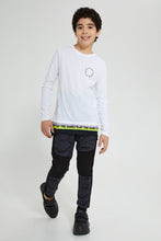 تنزيل الصورة على معرض الصور، Redtag-White-Mesh-Hem-T-Shirts-Graphic-Prints-Senior-Boys-9 to 14 Years