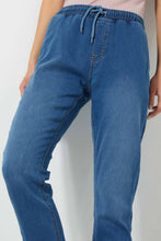 Load image into Gallery viewer, Redtag-Light-Blue-Knit-Denim-Jogger-Jeggings-Women's-