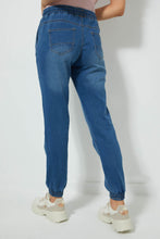 Load image into Gallery viewer, Redtag-Light-Blue-Knit-Denim-Jogger-Jeggings-Women's-