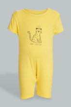 تنزيل الصورة على معرض الصور، Redtag-Yellow-And-Pink-Leopod-Romper-Rompers-Baby-0 to 12 Months