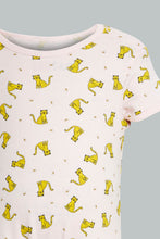 تنزيل الصورة على معرض الصور، Redtag-Yellow-And-Pink-Leopod-Romper-Rompers-Baby-0 to 12 Months