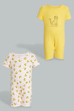 تنزيل الصورة على معرض الصور، Redtag-Yellow-And-Pink-Leopod-Romper-Rompers-Baby-0 to 12 Months
