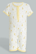 تنزيل الصورة على معرض الصور، Redtag-Yellow-And-White-Giraffe-Romper-Rompers-Baby-0 to 12 Months