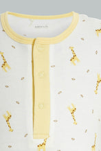 تنزيل الصورة على معرض الصور، Redtag-Yellow-And-White-Giraffe-Romper-Rompers-Baby-0 to 12 Months