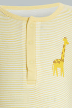 تنزيل الصورة على معرض الصور، Redtag-Yellow-And-White-Giraffe-Romper-Rompers-Baby-0 to 12 Months