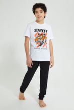 تنزيل الصورة على معرض الصور، Redtag-White-Tiger-Night-Suit-Pyjama-Sets-Senior-Boys-9 to 14 Years