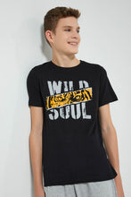 تنزيل الصورة على معرض الصور، Redtag-Black-Wild-Soul-Night-Suit-Pyjama-Sets-Senior-Boys-9 to 14 Years