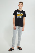 تنزيل الصورة على معرض الصور، Redtag-Black-Wild-Soul-Night-Suit-Pyjama-Sets-Senior-Boys-9 to 14 Years