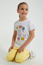 تنزيل الصورة على معرض الصور، Redtag-White-Slogan-T-Shirt-Colour:White,-Filter:Girls-(2-to-8-Yrs),-Girls-T-Shirts,-New-In,-New-In-GIR,-Non-Sale,-S22B,-Section:Kidswear,-TBL-Girls-2 to 8 Years