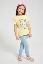 تنزيل الصورة على معرض الصور، Redtag-Yellow-Slogan-Tee-Blouses-Girls-2 to 8 Years