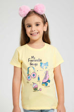 تنزيل الصورة على معرض الصور، Redtag-Yellow-Slogan-Tee-Blouses-Girls-2 to 8 Years
