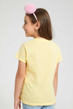 تنزيل الصورة على معرض الصور، Redtag-Yellow-Slogan-Tee-Blouses-Girls-2 to 8 Years