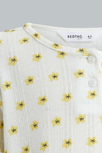 تنزيل الصورة على معرض الصور، Redtag-Yellow-Floral-Print-Drop-Needle-Fabric-Tee-Blouses-Girls-2 to 8 Years