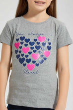 تنزيل الصورة على معرض الصور، Redtag-Grey-Heart-Print-T-Shirt-Colour:Grey,-Filter:Girls-(2-to-8-Yrs),-Girls-T-Shirts,-New-In,-New-In-GIR,-Non-Sale,-S22B,-Section:Kidswear,-TBL-Girls-2 to 8 Years