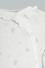تنزيل الصورة على معرض الصور، Redtag-White-And-Pink-Frill-Sleep-Suit-Sleepsuits-Baby-0 to 12 Months