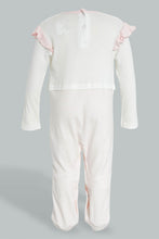تنزيل الصورة على معرض الصور، Redtag-White-And-Pink-Kitten-Face-Cut-&-Sewn-Sleepsuit-Sleepsuits-Baby-0 to 12 Months