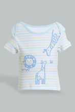 Load image into Gallery viewer, Redtag-Blue-Giraffe-T-Shirt-&-Shorts-Set-Colour:Blue,-Filter:Baby-(0-to-12-Mths),-NBF-Sleepsuits,-New-In,-New-In-NBF,-Non-Sale,-S22B,-Section:Kidswear-Baby-0 to 12 Months
