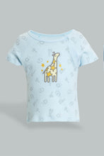 Load image into Gallery viewer, Redtag-Blue-And-Yellow-Lion-T-Shirt-&-Shorts-Set-Colour:Blue,-Filter:Baby-(0-to-12-Mths),-NBF-Sleepsuits,-New-In,-New-In-NBF,-Non-Sale,-S22B,-Section:Kidswear-Baby-0 to 12 Months