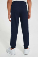 Load image into Gallery viewer, Redtag-Navy-Slogan-Track-Joggers-Girls-2 to 8 Years