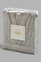 تنزيل الصورة على معرض الصور، Redtag-Grey-Sheared-Stripe-Bath-Robe-Bathrobes-Home-Bathroom-