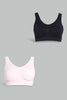 Redtag-Black/Pink-Plain-Padded-Comfort-Bra-(2-Pack)-Category:Bras,-Colour:Assorted,-Filter:Women's-Clothing,-New-In,-New-In-Women-APL,-Non-Sale,-S22D,-Section:Women,-Women-Bras-Women's-