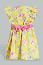 تنزيل الصورة على معرض الصور، Redtag-Floral-Printed-Tank-Straps-With-Ruffle-Sleeves-Dresses-Infant-Girls-3 to 24 Months