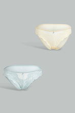 Load image into Gallery viewer, Redtag-Mint/Yellow-Plain-Lace-Bikini-Brief-(2-Pack)-Briefs-Bikini-Women's-