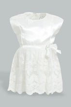 تنزيل الصورة على معرض الصور، Redtag-White-Lilac-Frill-Dress-Colour:White,-Filter:Baby-(0-to-12-Mths),-NBF-Dresses,-New-In,-New-In-NBF,-Non-Sale,-S22B,-Section:Kidswear-Baby-0 to 12 Months