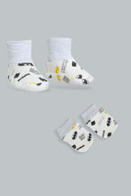 تنزيل الصورة على معرض الصور، Redtag-Yellow-Batman-Mittiens-&-Booties-Set-Gift-Sets-Baby-0 to 12 Months