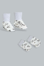 تنزيل الصورة على معرض الصور، Redtag-Grey-Peanut-Mittiens-&-Booties-Set-Gift-Sets-Baby-0 to 12 Months