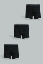 Load image into Gallery viewer, Black Boxer Short For Boys (Pack of 3)