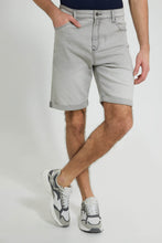 Load image into Gallery viewer, Redtag-Grey-5-Pocket-Denim-Shorts-Colour:Grey,-Filter:Men's-Clothing,-Men-Shorts,-New-In,-New-In-Men,-Non-Sale,-S22B,-Section:Men-Men's-