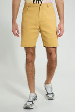 Load image into Gallery viewer, Redtag-Yellow-5-Pocket-Denim-Shorts-Colour:Yellow,-Filter:Men's-Clothing,-Men-Shorts,-New-In,-New-In-Men,-Non-Sale,-S22B,-Section:Men-Men's-