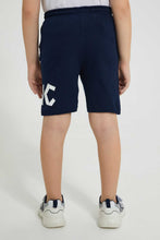 Load image into Gallery viewer, Redtag-Navy-Printed-Elasticated-Waist-Short-Active-Shorts-Boys-2 to 8 Years
