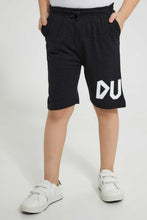 Load image into Gallery viewer, Redtag-Charcoal-Printed-Elasticated-Waist-Short-Active-Shorts-Boys-2 to 8 Years