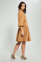تنزيل الصورة على معرض الصور، Redtag-Beige-Midi-Dress-With-Belt-Dresses-Women's-0