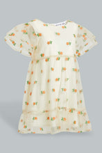 تنزيل الصورة على معرض الصور، Redtag-Mesh-Printed-Butterfly-Sleeves-Dress-Dresses-Infant-Girls-3 to 24 Months